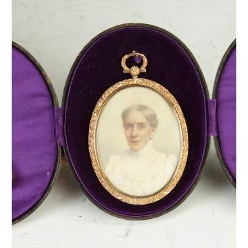 Miniature on Ivory in Gold Frame