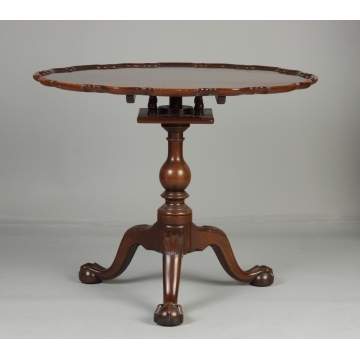Kittenger Colonial Williamsburg Mahogany Chippendale Birdcage Tea Table