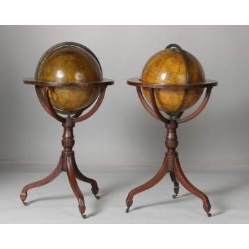A Pair of Newton's Terrestrial & Celestial Globes on Stands