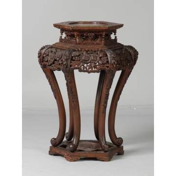 Carved Chinese Hardwood Stand