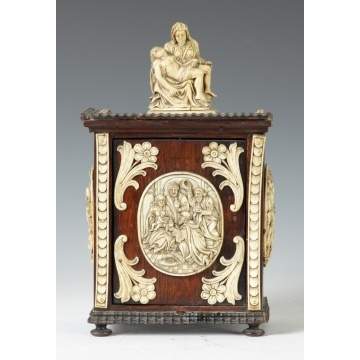 Late 17th/18th Cent. Italian Carved Walnut and Ivory Shrine