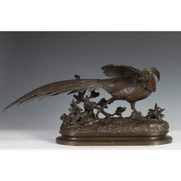 Jules Moigniez (French, 1835-1894) Bronze Sculpture of Pheasant