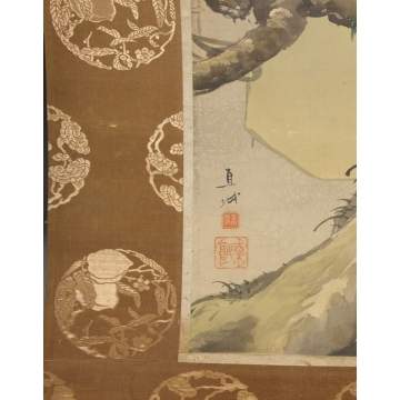 Two Similar Hand Painted Chinese Scrolls on Paper
