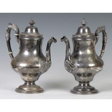 Pair of Bailey & Co., Chestnut St., Sterling Silver Coffee Pots 