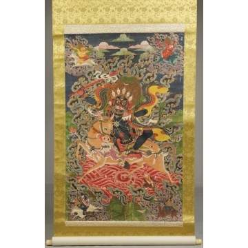 Tibetan Painting mounted as a Scroll