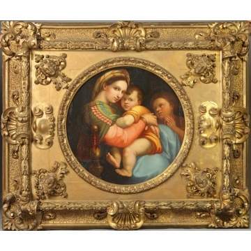 Renaissance Revival Old Master's Style Ptg. Of Madonna & Child