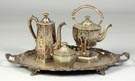 Gorham Mfg. Co. 3-Pc. Silver Plate Tea Service together with Unmatched Tray