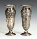 Pair of Sterling Silver Vases