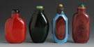 4 Cased Glass Snuff Bottles