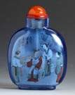 Chinese Inside Painted Blue Glass Snuff Bottle