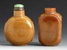 Two Brown Glass Snuff Bottles