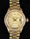 Rolex Oyster Perpetual Date Just 18K & Diamond Ladies Watch