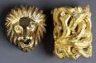 Two 18K Gold Brooches