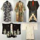 Four Japanese Silk Kimonos & a Winter Robe