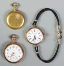 Two Pocket Watches and One Wrist Watch