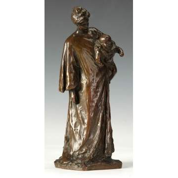 Bessie Potter Vonnoh (American, 1872-1955)  Bronze of a Mother & Child