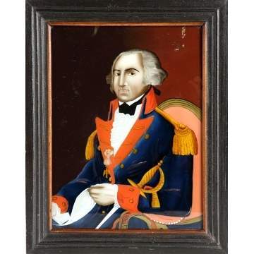 George Washington Reverse Painting on Glass
