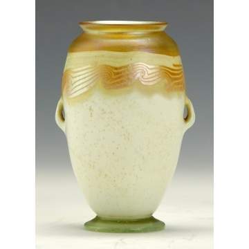 Tiffany Decorated Cabinet Vase w/Handles