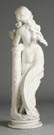 19th cent. Marble Statue of a young lady with rose garland