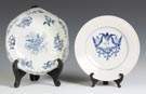 Worcester Bowl & Decorated Bristol Plate
