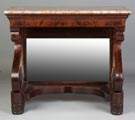 Classical Mahogany Marble Top Pier Table