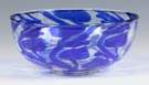 Frederick Carder Clear & Cobalt Blue Intarsia Bowl