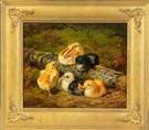 Arthur Fitzwilliam Tait (American, 1819-1905) Chicks resting on a log