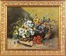 E. Petit (French, 1839-1886) Still life w/flower basket