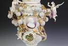 Pair of Monumental Meissen Armorial Covered Urns