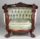 Carved Mahogany Settee & Matching Arm Chair