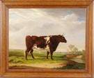 Henri Delattre (French, 1801-1876) General James Wadsworth, Genesee Valley, Prized Steer in Genesee River Landscape