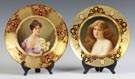 Two Austrian Hand Painted & Enameled Porcelain Plates