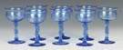 Set of Eight Steuben French Blue Champagne Goblets