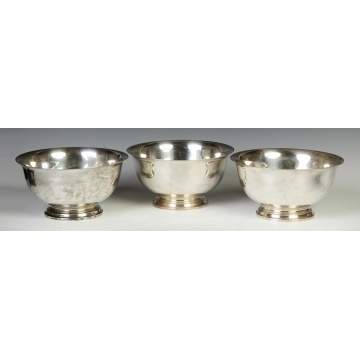 Group of 3 Matching Giralda Sterling Silver Footed Bowls