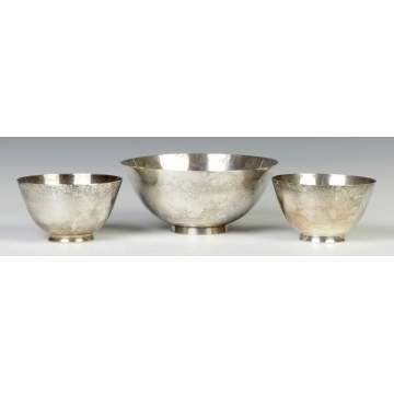 Three Tiffany & Co. Makers Sterling Silver Bowls