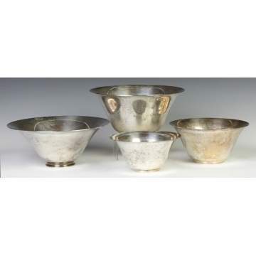 Four Tiffany & Co. Makers Sterling Silver Bowls