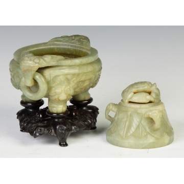 Chinese Carved Jade Censor