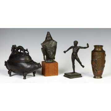 Group of Various Bronze Asian & European Objects