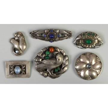 Georg Jensen Sterling Silver Brooches
