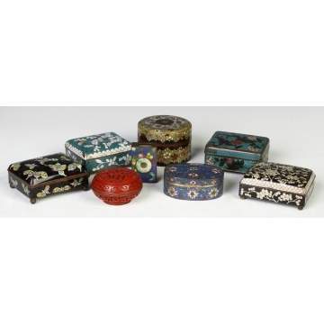 Chinese CloisonnÃ© Covered Boxes