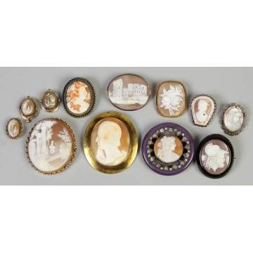 Group of Vintage Cameo Pins