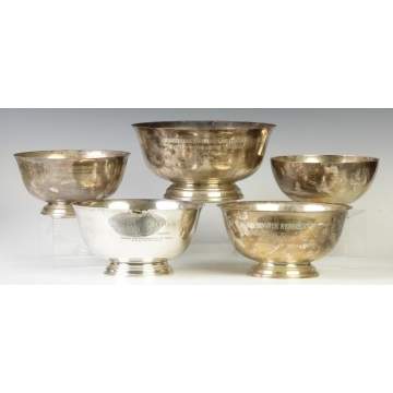 Group of 5 Sterling Silver Best of Breed Bowls
