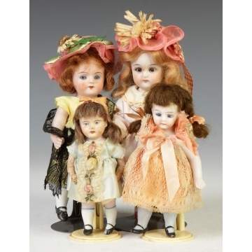 Group of German Miniature Bisque Dolls