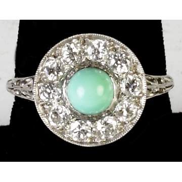 Vintage Turquoise & Diamond Ring