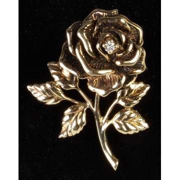 Tiffany 14K Gold Flower Brooch