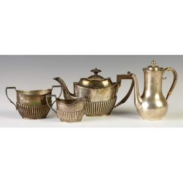 3 Piece English Silver Tea Set; Gorham Sterling Teapot.