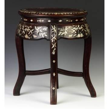 Chinese Hardwood Stand w/Mother of Pearl Inlay