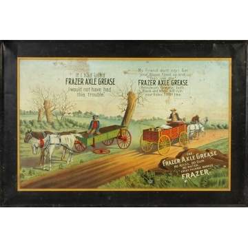 Frazer Axle Grease Self Framed Lithographed Tin Sign