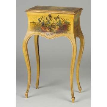 French Hand Painted 2-Drawer Jewelry Stand