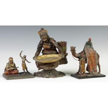 Three Patinated Metal Middle Eastern Figures